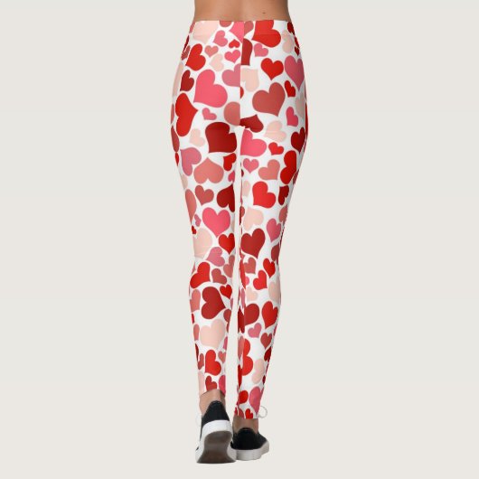 ハートが赤いピンクの女性の快適さをトス レギンス (裏面)
