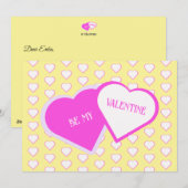 ハートが2つ一緒のバレンタインデーのカード シーズンカード (正面/裏面)