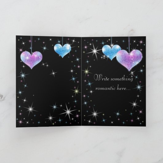 ハートきらめくバレンタインのグリーティングカード シーズンカード (内部)