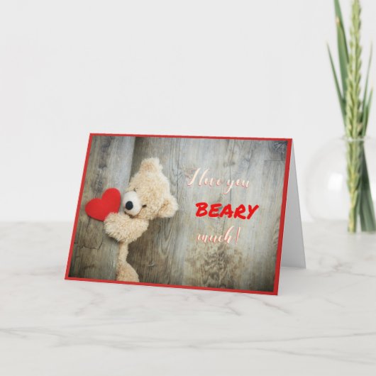 ハートくまのバレンタインカード シーズンカード (正面)