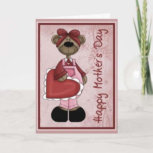 ハートくまのMother´s日 カード (正面)