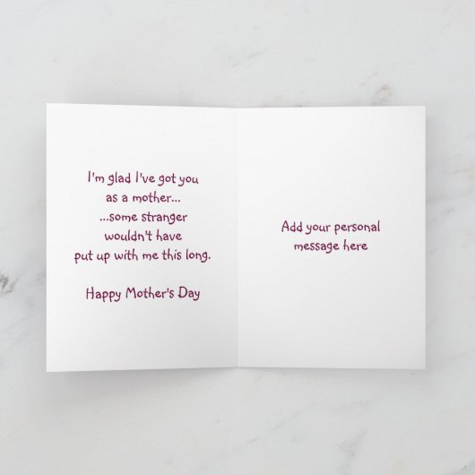 ハートくまのMother´s日 カード (内部)