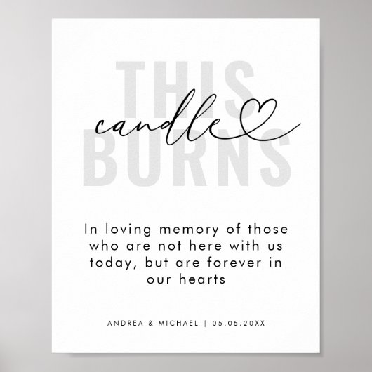 ハートこのロウソクは記憶の跡に燃え結婚る ポスター (正面)