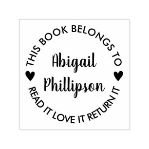 ハートこの本はスクリプト内の名前に属する セルフインキングスタンプ