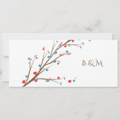 ハートさくらんぼブロッサム結婚式招待状 招待状 (裏面)