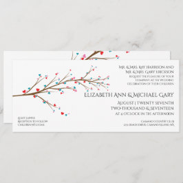 ハートさくらんぼブロッサム結婚式招待状 招待状