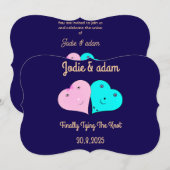 ハートさん夫妻 招待状 (正面/裏面)