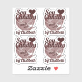 ハートしょうゆで作ったダークレッドのローズグラフィック シール (シート)