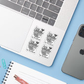 ハートしょうゆキャンドルで作られたシックなグレーバラグラフィック シール (ノートパソコンとiPhone)