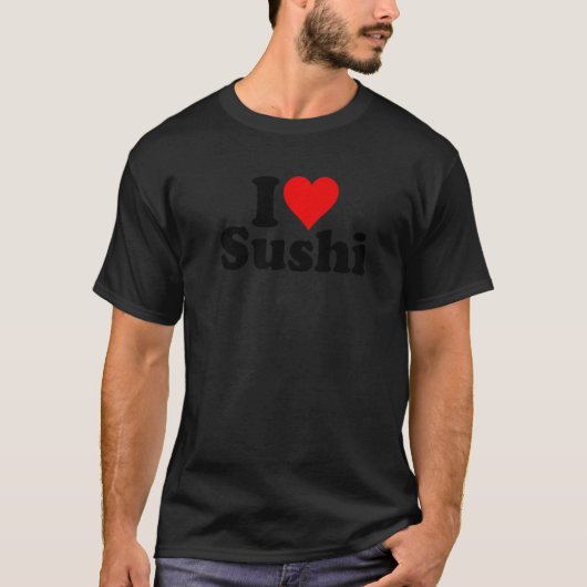 ハートすし食日本の料が大好き Tシャツ (正面)