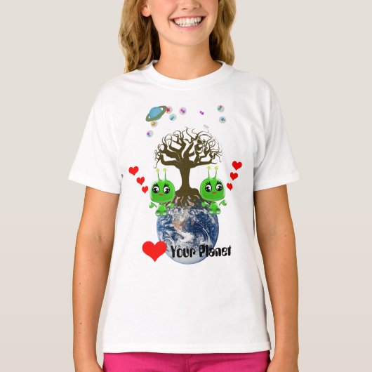 ハートだ！エイリアンゲルベビー標識 Tシャツ (正面)