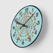 ハートつる植物サークル・オブ・ラブ ラウンド壁時計 (傾斜)