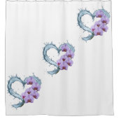 ハートつる植物シャワーカーテンと紫の蘭 シャワーカーテン (正面)