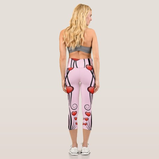 ハートつる植物ハイウェストカプリ カプリレギンス (裏面)