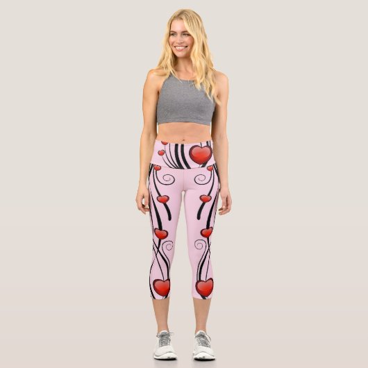 ハートつる植物ハイウェストカプリ カプリレギンス (正面)