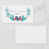 ハートつる植物結婚座席表 プレイスカード (正面/裏面)