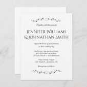 ハートつる植物結婚式招待状 招待状 (正面/裏面)