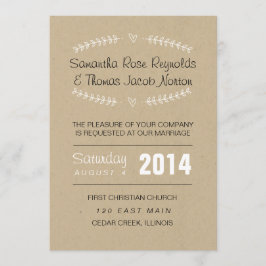 ハートつる植物結婚式招待状 招待状