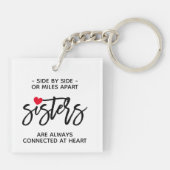 ハートでつながれた姉妹の名言 キーホルダー (裏面)