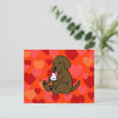 ハートでアイスクリームを舐めるチョコレートラボ ポストカード (スタンド正面)