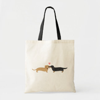 ハートでドキシースモッチ | Wiener Dogsアニメ トートバッグ