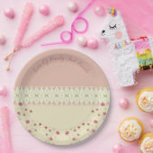 ハートでパターン（の模様が）あるアクセントされた素敵なデザイン ペーパープレート (パーティー)