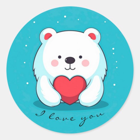 ハートでパーソナライズされた ラウンドシール (正面)