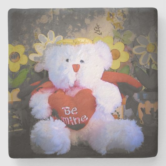 ハートでベビーテディベア ストーンコースター (正面)