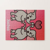 ハートでミニマルな象を楽しむ | 愛 ジグソーパズル (横)