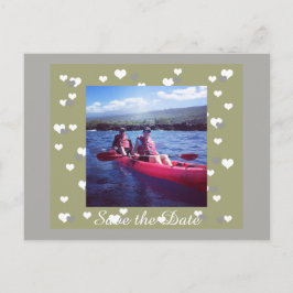 ハートで囲まれた日付の保存 案内ポストカード