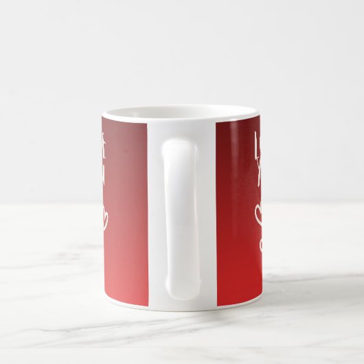 ハートで愛してる コーヒーマグカップ (ハンドル)