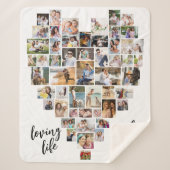 ハートで愛する生活51フォトコラージュ シェルパブランケット (正面)