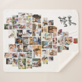 ハートで愛する生活51フォトコラージュ シェルパブランケット (正面(横))