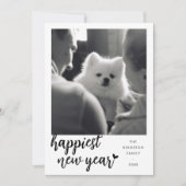 ハートで最も幸せな新年の写真 シーズンカード (正面)