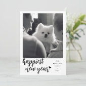 ハートで最も幸せな新年の写真 シーズンカード (スタンド正面)