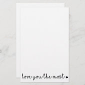 ハートで最も愛シンプルしモダン 便箋 (正面/裏面)