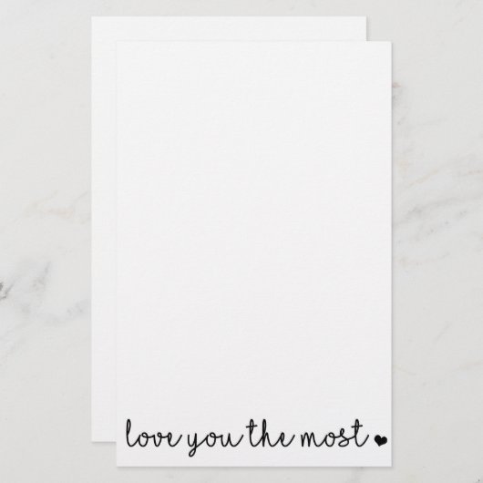 ハートで最も愛シンプルしモダン 便箋 (正面/裏面)