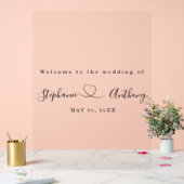 ハートで白黒をミニマル結婚化 アクリルサイン (ウェディング)