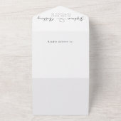 ハートで白黒をミニマル結婚化 オールインワン招待状 (外側)