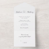 ハートで白黒をミニマル結婚化 オールインワン招待状 (内側)