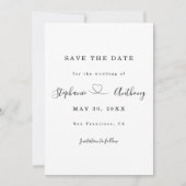 ハートで白黒をミニマル結婚化 セーブザデート (正面)