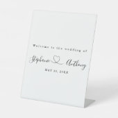 ハートで白黒をミニマル結婚化 台座サイン (正面)