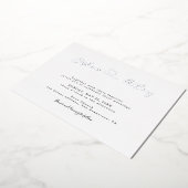 ハートで白黒をミニマル結婚化 箔招待状 (回転した状態)