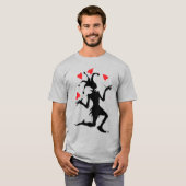 ハートで遊ぶ怖いピエロ Tシャツ (正面フル)