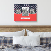 ハートといかりパターン |家族の写真 |モノグラム キャンバスプリント (インサイチュ (寝室))