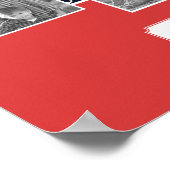 ハートといかりパターン |家族の写真 |モノグラム ポスター (角)