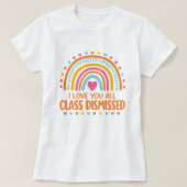 ハートとお別れメッセージで授業終了 Tシャツ (デザイン正面)