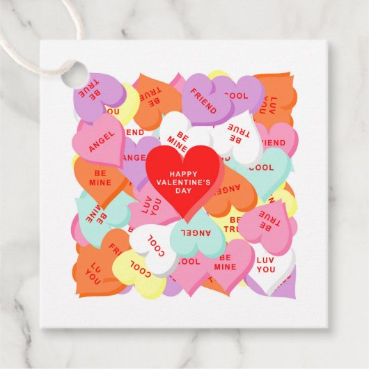 ハートとことわざバレンタインデーのギフトラベル フェイバータグ (正面)