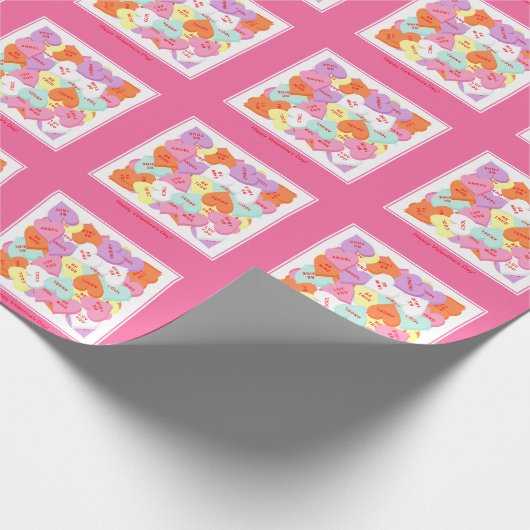 ハートとことわざバレンタインデー包みの贈り物 ラッピングペーパー (角)