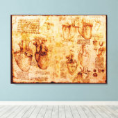 ハートとその血管,茶色 キャンバスプリント (インサイチュ (ウッドフロア))